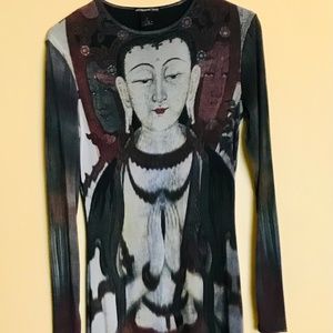 Vivienne Tam Vintage Buddha Print Long Dress Size 2 -4